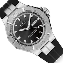 Laden Sie das Bild in den Galerie-Viewer, Edox Delfin Day-Date | 88008-3CA-NIN | Automatic 43 mm Black Dial | Kautschukband Saphirglas 200m | Swiss Made Water Champion | NEU OVP Full Set 2 Jahre Garantie