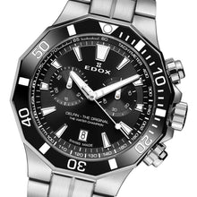 Laden Sie das Bild in den Galerie-Viewer, Edox Delfin | 10112-3NM-NIN | Chronograph Herren Uhr Ø 43 mm | Edelstahl Saphirglas 200m Swiss Made | NEU OVP Box Papiere 2 Jahre Garantie