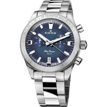 Laden Sie das Bild in den Galerie-Viewer, Edox Skydiver | 10116-3-BUIDN | Chronograph Herren Uhr Ø 40 mm | Edelstahl Saphirglas 300m Swiss Made | Limited + Lederband | NEU OVP Box Papiere 2 Jahre Garantie