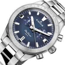 Laden Sie das Bild in den Galerie-Viewer, Edox Skydiver | 10116-3-BUIDN | Chronograph Herren Uhr Ø 40 mm | Edelstahl Saphirglas 300m Swiss Made | Limited + Lederband | NEU OVP Box Papiere 2 Jahre Garantie