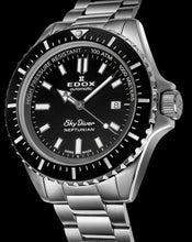 Laden Sie das Bild in den Galerie-Viewer, Edox Skydiver Neptunian | 80120-3NM-NIN | Automatic 44 mm Black Dial | Edelstahlband Keramik 1000m | Swiss Made Deep Sea Toolwatch | NEU OVP Full Set 2 Jahre Garantie
