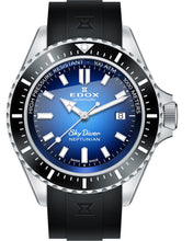 Laden Sie das Bild in den Galerie-Viewer, Edox Skydiver Neptunian | 80120-3NCA-BUIDN | Automatic 44 mm Blue Dial | Keramik Saphirglas 1000m Swiss Made | Profi-Taucheruhr Heliumventil | NEU OVP Full Set 2 Jahre Garantie