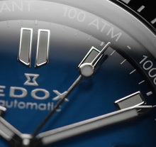 Laden Sie das Bild in den Galerie-Viewer, Edox Skydiver Neptunian | 80120-3NCA-BUIDN | Automatic 44 mm Blue Dial | Keramik Saphirglas 1000m Swiss Made | Profi-Taucheruhr Heliumventil | NEU OVP Full Set 2 Jahre Garantie