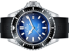 Laden Sie das Bild in den Galerie-Viewer, Edox Skydiver Neptunian | 80120-3NCA-BUIDN | Automatic 44 mm Blue Dial | Keramik Saphirglas 1000m Swiss Made | Profi-Taucheruhr Heliumventil | NEU OVP Full Set 2 Jahre Garantie