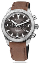 Laden Sie das Bild in den Galerie-Viewer, Edox Skydiver | 10116-3-GRIDN | Chronograph 40 mm Gray Dial | Edelstahl Saphirglas 300m Swiss Made | Limited 1000 + Lederband | NEU OVP Box Papiere 2 Jahre Garantie