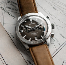 Laden Sie das Bild in den Galerie-Viewer, Edox Skydiver | 10116-3-GRIDN | Chronograph 40 mm Gray Dial | Edelstahl Saphirglas 300m Swiss Made | Limited 1000 + Lederband | NEU OVP Box Papiere 2 Jahre Garantie