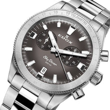 Laden Sie das Bild in den Galerie-Viewer, Edox Skydiver | 10116-3-GRIDN | Chronograph 40 mm Gray Dial | Edelstahl Saphirglas 300m Swiss Made | Limited 1000 + Lederband | NEU OVP Box Papiere 2 Jahre Garantie