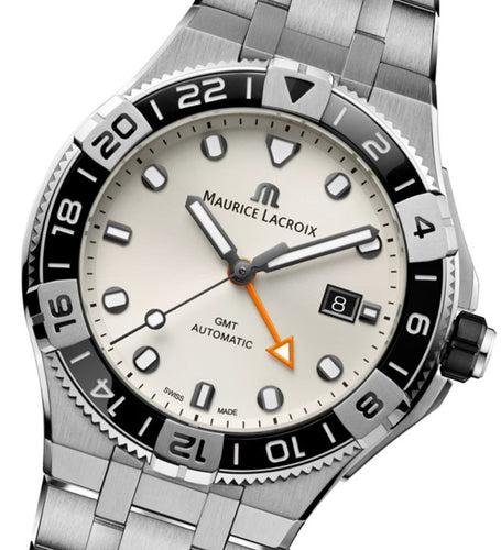 Maurice Lacroix Aikon Venturer GMT | AI6158-SS002-130-1 | Automatik Herrenuhr | 43 mm | Edelstahlband | Silbernes Zifferblatt | NEU OVP | mit Box & Papieren | 2 Jahre Garantie