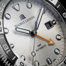Laden Sie das Bild in den Galerie-Viewer, Maurice Lacroix Aikon Venturer GMT | AI6158-SS002-130-1 | Automatik Herrenuhr | 43 mm | Edelstahlband | Silbernes Zifferblatt | NEU OVP | mit Box &amp; Papieren | 2 Jahre Garantie