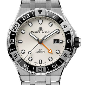 Maurice Lacroix Aikon Venturer GMT | AI6158-SS002-130-1 | Automatik Herrenuhr | 43 mm | Edelstahlband | Silbernes Zifferblatt | NEU OVP | mit Box & Papieren | 2 Jahre Garantie