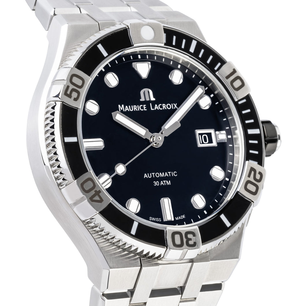 Maurice Lacroix Aikon Venturer AI6058-SS002-330-2 | Automatik Herrenuhr Ø 43 mm | Taucheruhr 30 ATM | Kautschuk- & Edelstahlband Set | NEU OVP