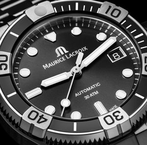 Maurice Lacroix Aikon Venturer ∅ 38 mm | AI6057-SSL22-330-1 | Automatik Herrenuhr | Taucheruhr 300 m | Edelstahlband | Saphirglas | NEU OVP mit Box & Papieren | 2 Jahre Hersteller-Garantie