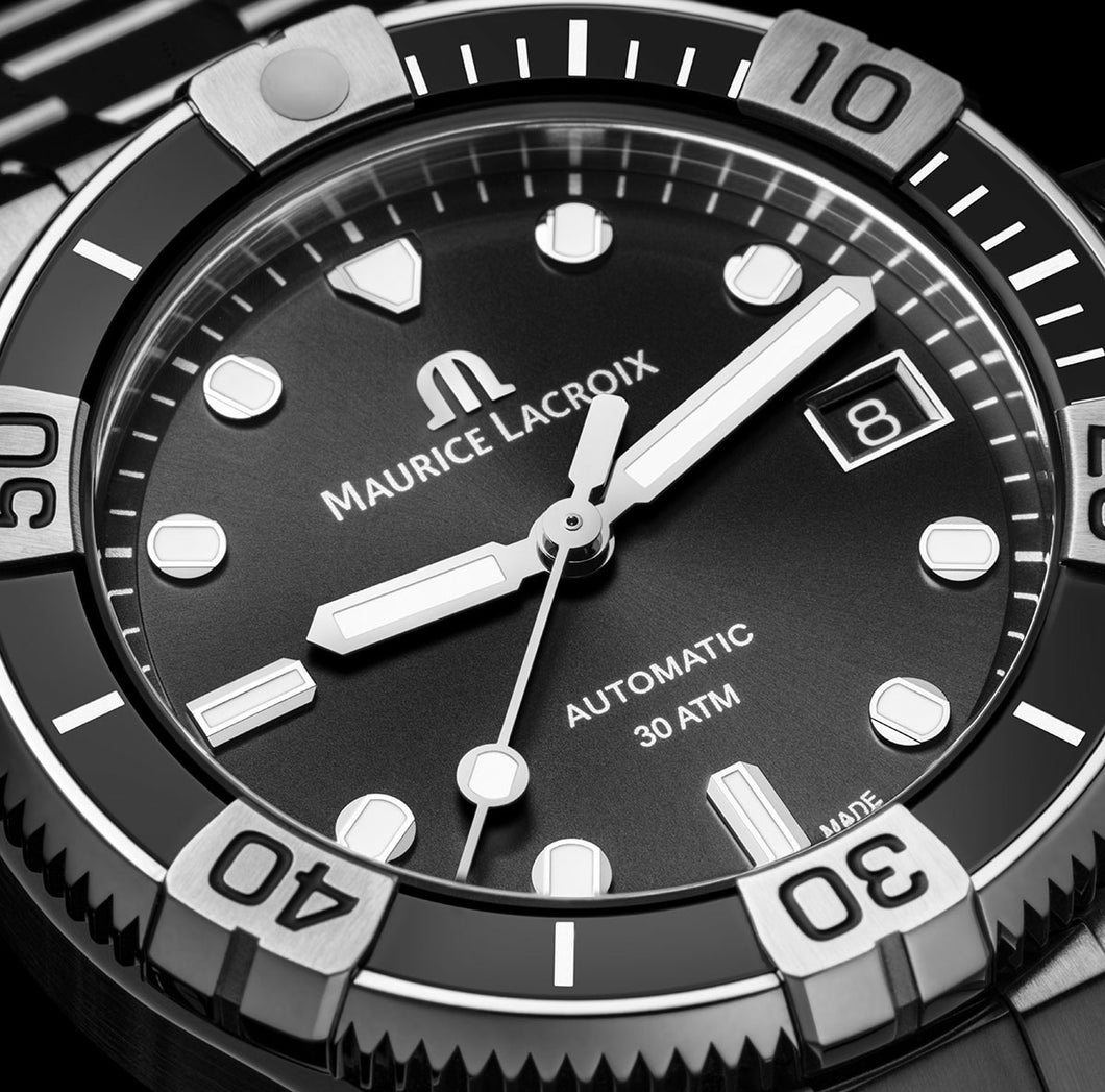 Maurice Lacroix Aikon Venturer ∅ 38 mm | AI6057-SSL22-330-1 | Automatik Herrenuhr | Taucheruhr 300 m | Edelstahlband | Saphirglas | NEU OVP mit Box & Papieren | 2 Jahre Hersteller-Garantie