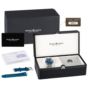 Maurice Lacroix Aikon Venturer AI6058-SS002-430-2 Automatik Set Herrenuhr Taucheruhr 43 mm mit Wechselband Edelstahlband Kautschukband NEU OVP. mit Box Papiere 2 Jahre Hersteller-Garantie