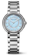 Laden Sie das Bild in den Galerie-Viewer, Maurice Lacroix Fiaba Colours Edition Diamonds FA1104-SS002-E20-1 | Damenuhr Ø 32 mm | Blaues Zifferblatt | 46 Diamanten | Swiss Made | NEU OVP | 2 Jahre Herstellergarantie