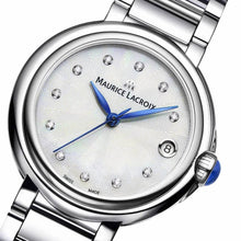 Laden Sie das Bild in den Galerie-Viewer, Maurice Lacroix Fiaba Date Diamonds | FA1004-SS002-170-1 | Damen-Armbanduhr mit Diamanten | Edelstahl | Perlmutt | Swiss Made | Saphirglas | Quarz | NEU OVP. GARANTIE