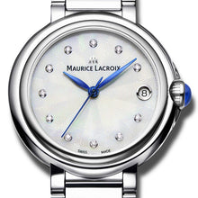 Laden Sie das Bild in den Galerie-Viewer, Maurice Lacroix Fiaba Date Diamonds | FA1004-SS002-170-1 | Damen-Armbanduhr mit Diamanten | Edelstahl | Perlmutt | Swiss Made | Saphirglas | Quarz | NEU OVP. GARANTIE