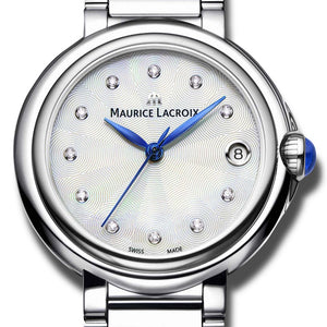 Maurice Lacroix Fiaba Date Diamonds | FA1004-SS002-170-1 | Damen-Armbanduhr mit Diamanten | Edelstahl | Perlmutt | Swiss Made | Saphirglas | Quarz | NEU OVP. GARANTIE