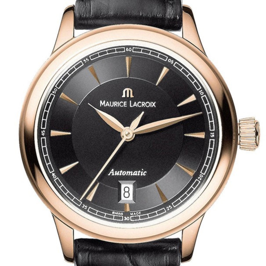 Maurice Lacroix Les Classiques Automatique Date | LC6003-PG101-330 | Damenuhr Ø 28 mm | 18K Rotgold massiv | Swiss Made | Saphirglas | Krokolederband | Neu & OVP | Box & Papiere | 2 Jahre Garantie