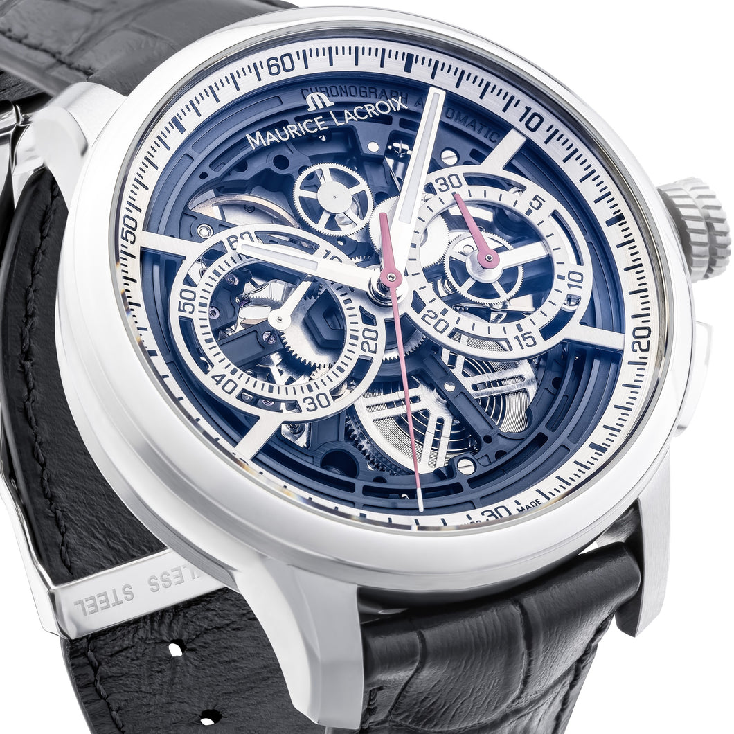 Maurice Lacroix Masterpiece Skeleton MP6028-SS001-090-2 | Herren Chronograph | Swiss Made Automatik | Saphirglas Leder | NEU OVP. | 2 Jahre Hersteller-Garantie