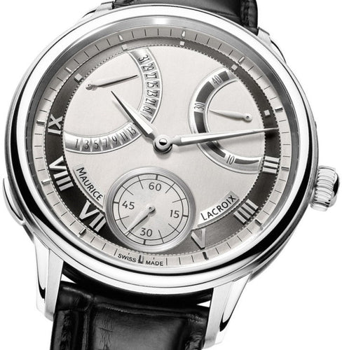 Maurice Lacroix Masterpiece Manufacture MP7268-SS001-110 Calendrier Rétrograde Herren-Armbanduhr | Rétrograde Datumsanzeige | Gangreserveanzeige | Saphirglas | Swiss Made | NEU OVP | mit Box & Papiere | 2 Jahre Garantie