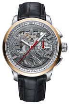 Laden Sie das Bild in den Galerie-Viewer, Maurice Lacroix Masterpiece Skeleton Chronograph MP6028-PS101-090-3 | Herren Automatik Uhr | Stahl-Roségold | Skeleton Dial | Lederband braun | Swiss Made | NEU OVP | 2 Jahre Hersteller-Garantie