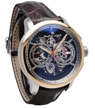 Laden Sie das Bild in den Galerie-Viewer, Maurice Lacroix Masterpiece Skeleton Chronograph MP6028-PS101-090-3 | Herren Automatik Uhr | Stahl-Roségold | Skeleton Dial | Lederband braun | Swiss Made | NEU OVP | 2 Jahre Hersteller-Garantie