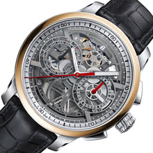 Laden Sie das Bild in den Galerie-Viewer, Maurice Lacroix Masterpiece Skeleton Chronograph MP6028-PS101-090-3 | Herren Automatik Uhr | Stahl-Roségold | Skeleton Dial | Lederband braun | Swiss Made | NEU OVP | 2 Jahre Hersteller-Garantie