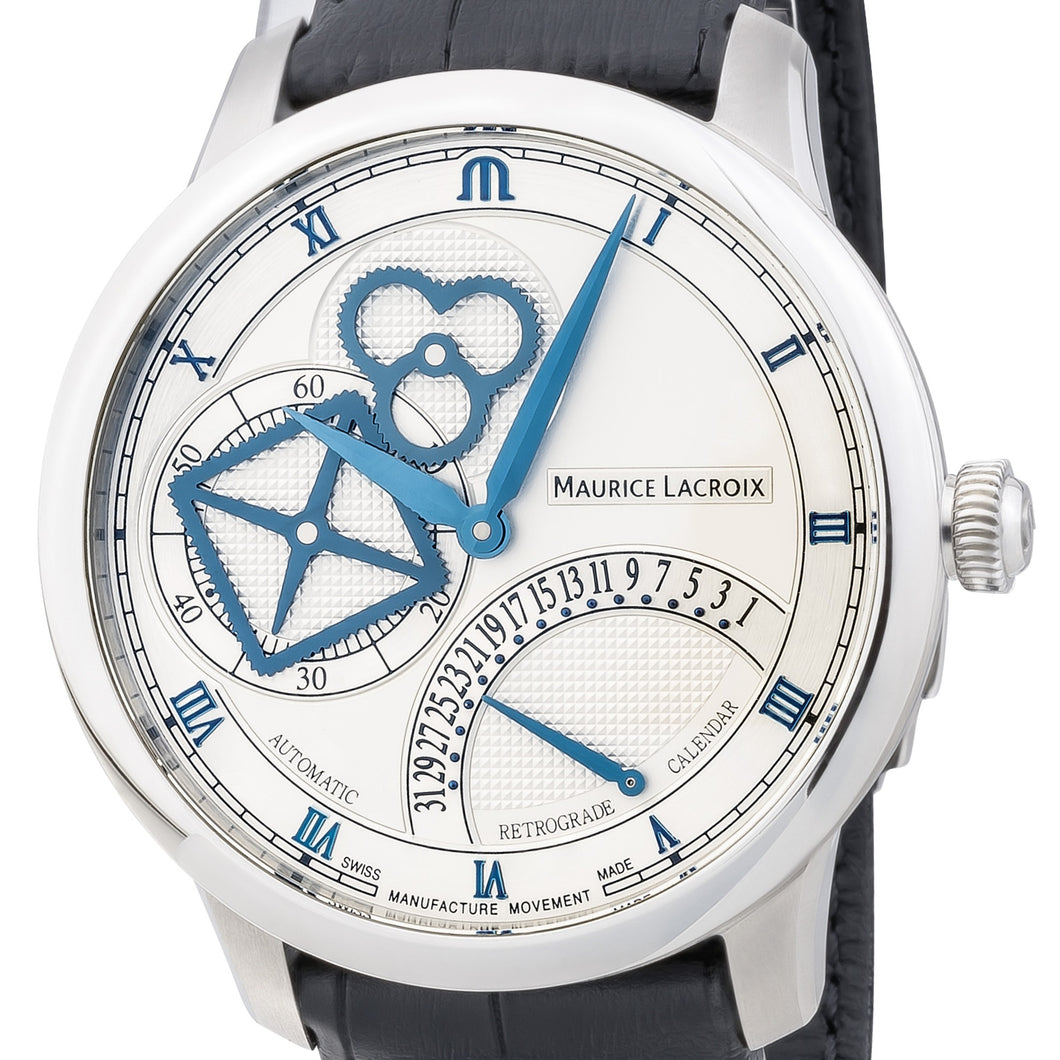 Maurice Lacroix Masterpiece Square Wheel Rétrograde MP6058-SS001-110-1 | Herren-Armbanduhr | Automatik mit Manufaktur-Kaliber Swiss Made | Exklusives Design | Saphirglas | NEU OVP. mit Box & Garantie