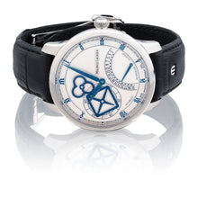 Laden Sie das Bild in den Galerie-Viewer, Maurice Lacroix Masterpiece Square Wheel Rétrograde MP6058-SS001-110-1 | Herren-Armbanduhr | Automatik mit Manufaktur-Kaliber Swiss Made | Exklusives Design | Saphirglas | NEU OVP. mit Box &amp; Garantie
