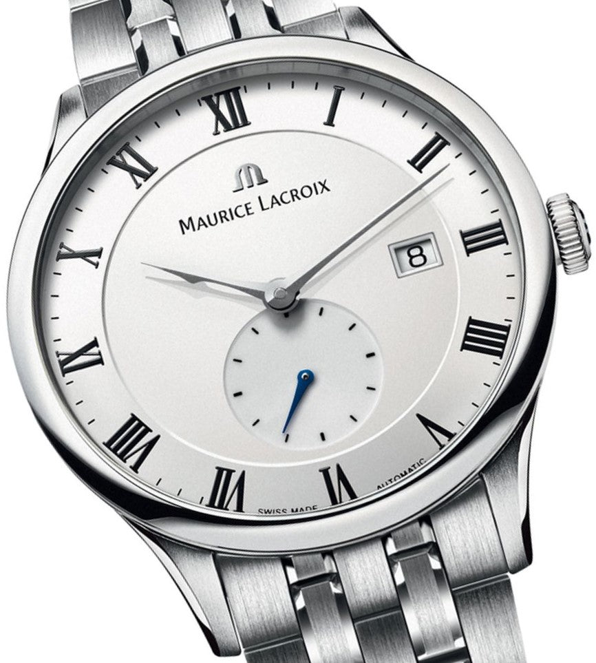 Maurice Lacroix Masterpiece Tradition Petite Seconde MP6907-SS002-112-1 | Automatik Herrenuhr | Emailweiß | Saphirglas | Edelstahlband | NEU OVP | Box & Papiere | 2 Jahre Garantie