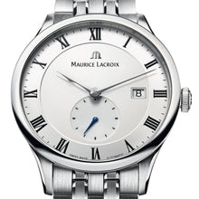 Laden Sie das Bild in den Galerie-Viewer, Maurice Lacroix Masterpiece Tradition Petite Seconde MP6907-SS002-112-1 | Automatik Herrenuhr | Emailweiß | Saphirglas | Edelstahlband | NEU OVP | Box &amp; Papiere | 2 Jahre Garantie