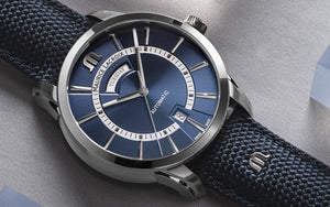 Maurice Lacroix Pontos Day Date PT6358-SS004-431-4 | Automatik Herrenuhr Swiss Made | Edelstahlgehäuse Zifferblatt Blau Saphirglas | NEU OVP | Box & Papiere