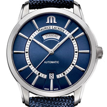 Laden Sie das Bild in den Galerie-Viewer, Maurice Lacroix Pontos Day Date PT6358-SS004-431-4 | Automatik Herrenuhr Swiss Made | Edelstahlgehäuse Zifferblatt Blau Saphirglas | NEU OVP | Box &amp; Papiere