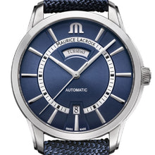 Laden Sie das Bild in den Galerie-Viewer, Maurice Lacroix Pontos Day Date PT6358-SS004-431-4 | Automatik Herrenuhr Swiss Made | Edelstahlgehäuse Zifferblatt Blau Saphirglas | NEU OVP | Box &amp; Papiere
