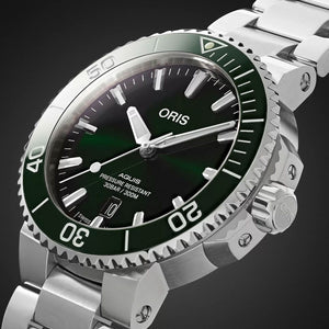 Oris Aquis Date 41,5 mm 01 733 7766 4157-07 8 22 05PEB Automatik Herren-Taucheruhr Edelstahlband Saphirglas Swiss Made NEU OVP Box Papiere Garantie