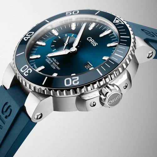 Oris Aquis Small Second Date 01 743 7733 4155-07 4 24 69EB Automatik Herren-Taucheruhr 500m NEU OVP