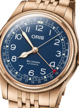 Laden Sie das Bild in den Galerie-Viewer, Oris Big Crown Pointer Date 01 754 7741 3165-07 8 20 01 | Automatik Herrenuhr Ø 40 mm | Full Bronze &amp; Blue Dial | Zeigerdatum Saphirglas | NEU OVP Box &amp; Papiere bis 3 Jahre Garantie