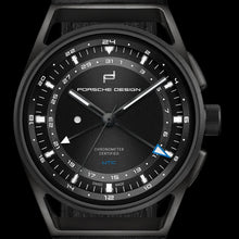 Laden Sie das Bild in den Galerie-Viewer, Porsche Design | 6023.4.02.005.07.2 | Novelty 1919 Globetimer UTC | All Black-Black | Automatik | COSC Chronometer | GMT | Datumsanzeige | Titan | Saphirglas | Swiss Made | NEU OVP | mit Box &amp; Papieren | COSC-Zertifikat | 2 Jahre Hersteller-Garantie
