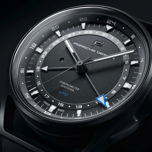 Porsche Design | 6023.4.02.005.07.2 | Novelty 1919 Globetimer UTC | All Black-Black | Automatik | COSC Chronometer | GMT | Datumsanzeige | Titan | Saphirglas | Swiss Made | NEU OVP | mit Box & Papieren | COSC-Zertifikat | 2 Jahre Hersteller-Garantie