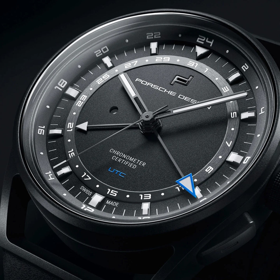 Porsche Design | 6023.4.02.005.07.2 | Novelty 1919 Globetimer UTC | All Black-Black | Automatik | COSC Chronometer | GMT | Datumsanzeige | Titan | Saphirglas | Swiss Made | NEU OVP | mit Box & Papieren | COSC-Zertifikat | 2 Jahre Hersteller-Garantie