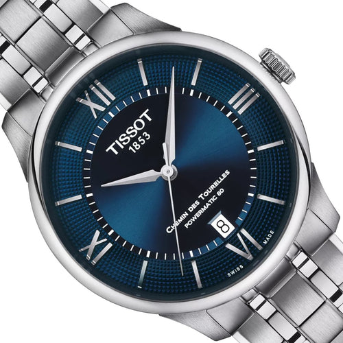 Tissot Chemin des Tourelles Powermatic 80 T139.807.11.048.00 | Automatik Herrenuhr 39 mm | Gangreserve 80h | Zifferblatt blau | Saphirglas | Swiss Made | NEU OVP mit Box & Papiere