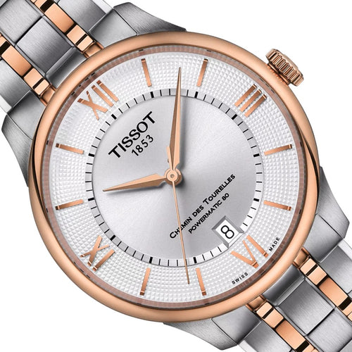 Tissot Chemin des Tourelles Powermatic 80 T139.807.22.038.00 | Automatik Herrenuhr 39 mm | Bicolor Roségold | Gangreserve 80h | Zifferblatt silber | Saphirglas | Swiss Made | NEU OVP mit Box & Papiere