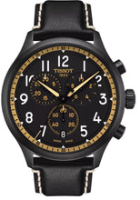 Laden Sie das Bild in den Galerie-Viewer, Tissot Chrono XL T1166173605202 | Herrenuhr Quarz Chrono Ø 45 mm | Schwarz PVD | Lederband Schwarz | Saphirglas | Swiss Made | NEU OVP. mit 2 Jahren Hersteller-Garantie