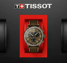 Laden Sie das Bild in den Galerie-Viewer, Tissot Chrono XL Vintage T1166173609200 | Herrenuhr Chronograph Quarz 45 mm | Lederband Khaki | Saphirglas | Swiss Made | NEU OVP mit 2 Jahren Hersteller-Garantie