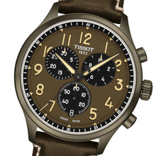 Laden Sie das Bild in den Galerie-Viewer, Tissot Chrono XL Vintage T1166173609200 | Herrenuhr Chronograph Quarz 45 mm | Lederband Khaki | Saphirglas | Swiss Made | NEU OVP mit 2 Jahren Hersteller-Garantie