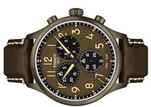 Laden Sie das Bild in den Galerie-Viewer, Tissot Chrono XL Vintage T1166173609200 | Herrenuhr Chronograph Quarz 45 mm | Lederband Khaki | Saphirglas | Swiss Made | NEU OVP mit 2 Jahren Hersteller-Garantie