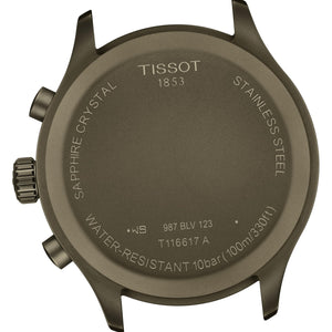 Tissot Chrono XL Vintage T1166173609200 | Herrenuhr Chronograph Quarz 45 mm | Lederband Khaki | Saphirglas | Swiss Made | NEU OVP mit 2 Jahren Hersteller-Garantie