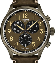 Laden Sie das Bild in den Galerie-Viewer, Tissot Chrono XL Vintage T1166173609200 | Herrenuhr Chronograph Quarz 45 mm | Lederband Khaki | Saphirglas | Swiss Made | NEU OVP mit 2 Jahren Hersteller-Garantie