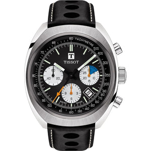 Tissot Heritage 1973 | T124.427.16.051.00 | Herrenuhr | Swiss Made Automatik Chronograph | 60h Gangreserve | Saphirglas | Lederband schwarz | Zifferblatt schwarz | NEU OVP mit Box & Garantiekarte